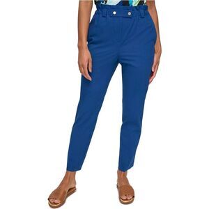 DKNY Womens Ruffled Waist Straight Leg Casual Pants, NWT